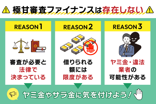 極甘審査ファイナンスが存在しない理由の説明