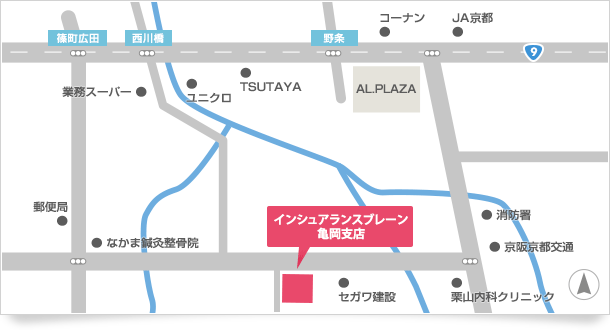 亀岡支店アクセスマップ