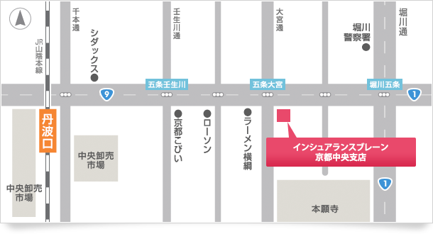 京都中央支店アクセスマップ・IB総代理店センター