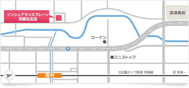 京都北支店アクセスマップ